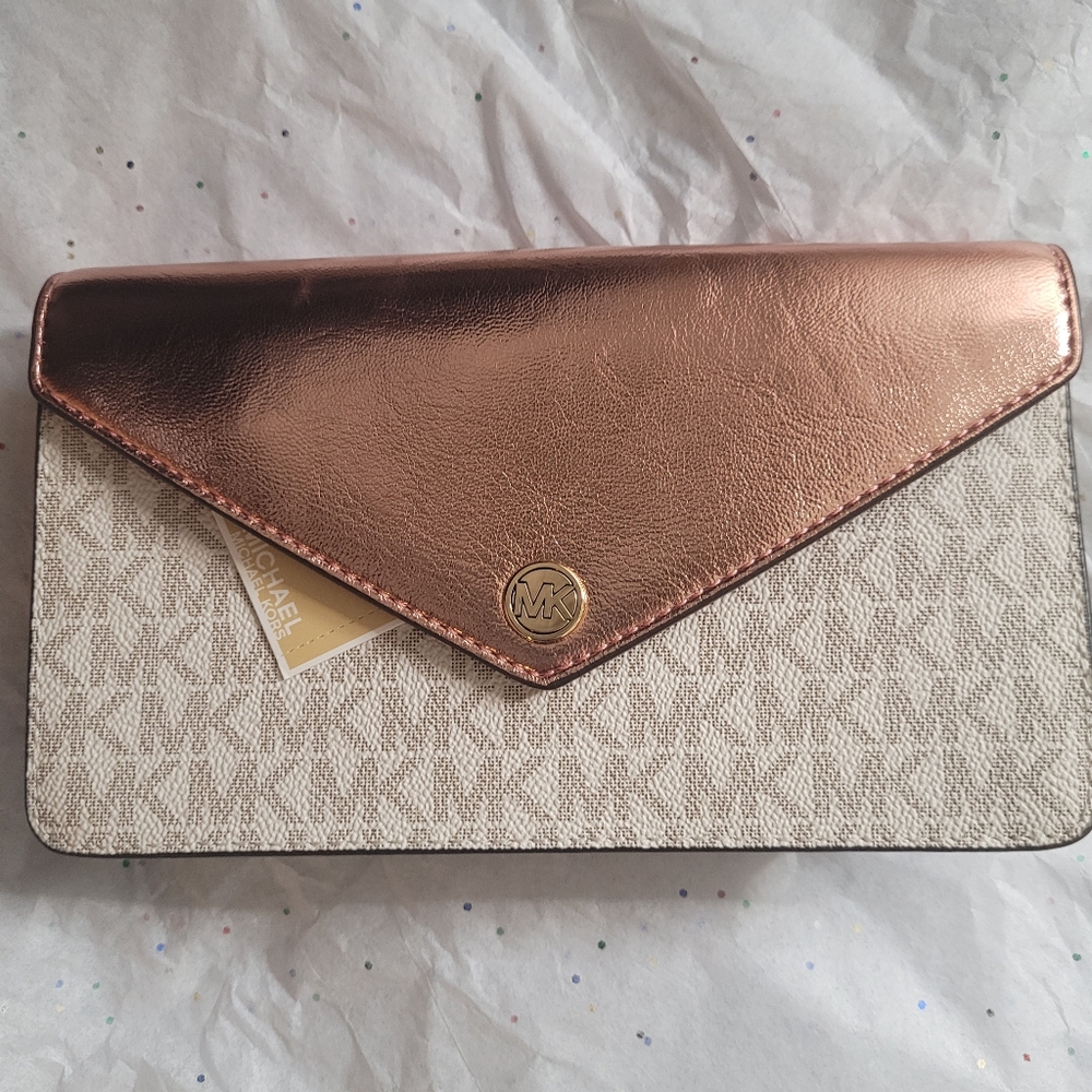 Michael Kors Jet Set Small Signature Logo Clutch/Crossbody